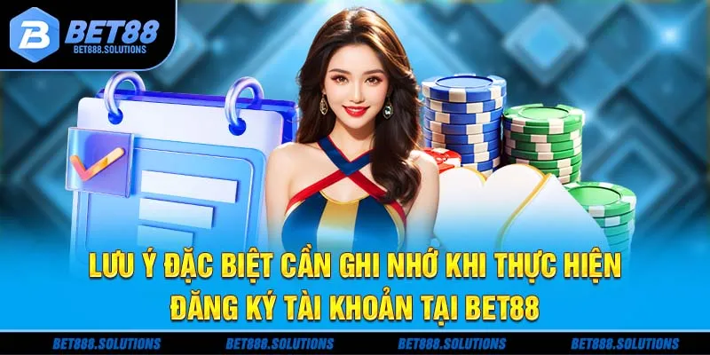 Lưu ý đặc biệt cần ghi nhớ khi thực hiện đăng ký tài khoản tại BET88